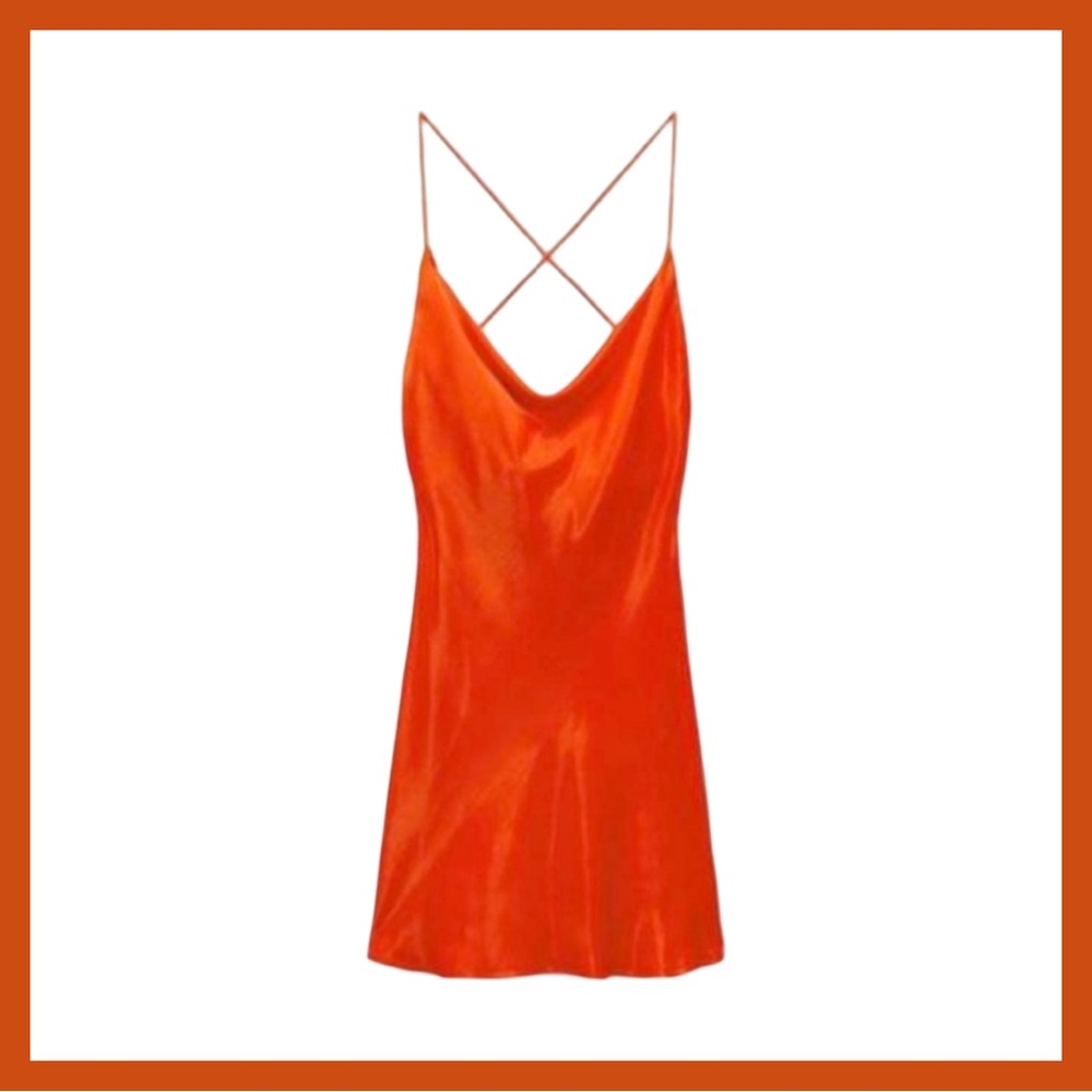 Zara Orange Slip Dress